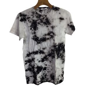 Fashion Nova Men Mens Crew-Neck T-Shirt Short Sleeves Tie-Dye Black White Size S